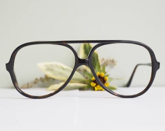 Vintage Brille 1970er Jahre Fliegerbrille dunkel Tortoiseshell Farbe neue alte Lager Rahmen von Rivera Made In Italy
