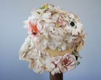 Vintage Floral Cloche Hat, Vintage Hat, 1950s-1960s Hat  display picture 2
