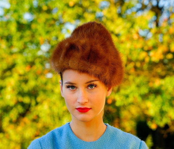 Vintage Fur Cloche-Coolie Hat, Dome Hat, 1950s-60s