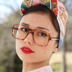 Vintage Brille 1970er Jahre Frames/Brille/hipster/retro Multicolor braun und klar Von arlene damon Made In Hong Kong