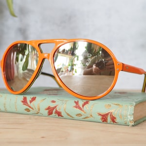 Vintage Sunglasses 1970s Multicolor tone Mirror Lens New Old Stock Made In France Multi layer plastic