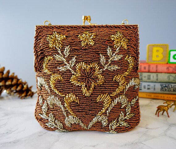 Vintage Glass Bead Purse La Regale/ Beaded Bag/ 1… - image 7