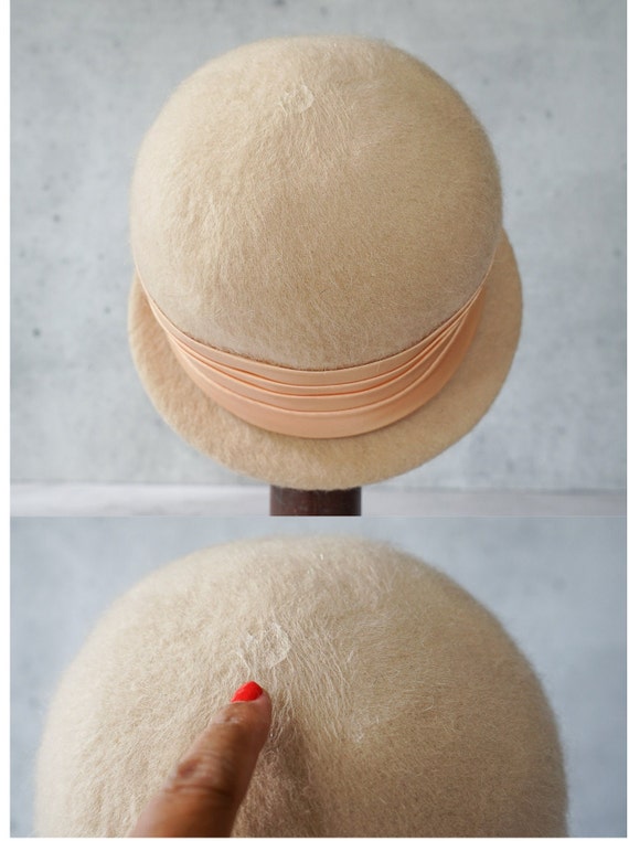 Vintage Wool Felt Bucket Hat, Cloche Hat, 1960s H… - image 10