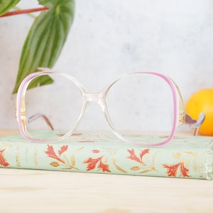 Vintage eyeglasses 1970&#39;s New Old stock NOS Frames/eyeglass/hipster/retro made in USA purple and clear tone