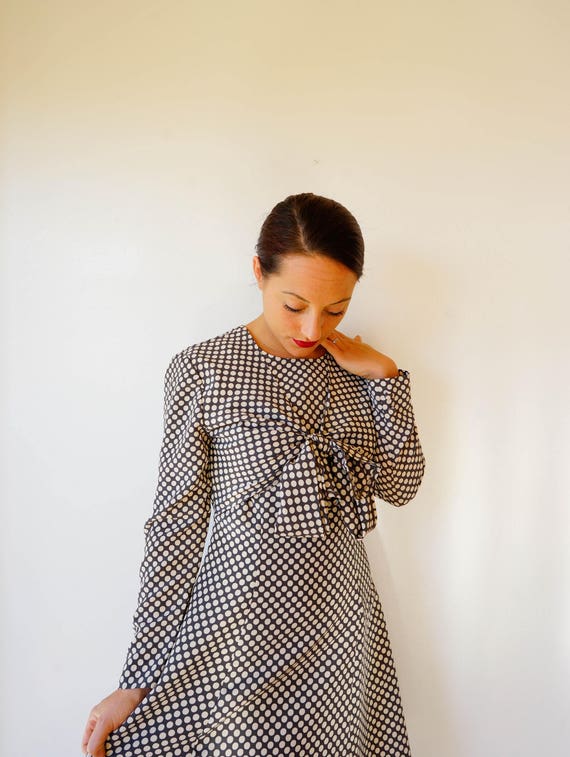 Free Shipping! Vintage Polka Dot Dress Size M, 19… - image 5