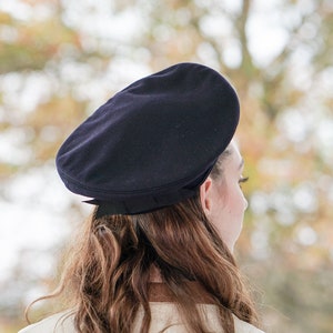 Vintage Wool Felt Beret Hat, 1940s-50s Hat, WWII US Military Beret Sailor Cap, Vintage Hat, Women Unisex Hat, Beret Tam Hat, Fall Winter Hat image 2