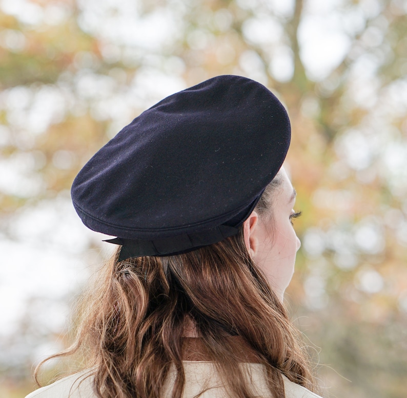 Vintage Wool Felt Beret Hat, 1940s-50s Hat, WWII US Military Beret Sailor Cap, Vintage Hat, Women Unisex Hat, Beret Tam Hat, Fall Winter Hat image 2