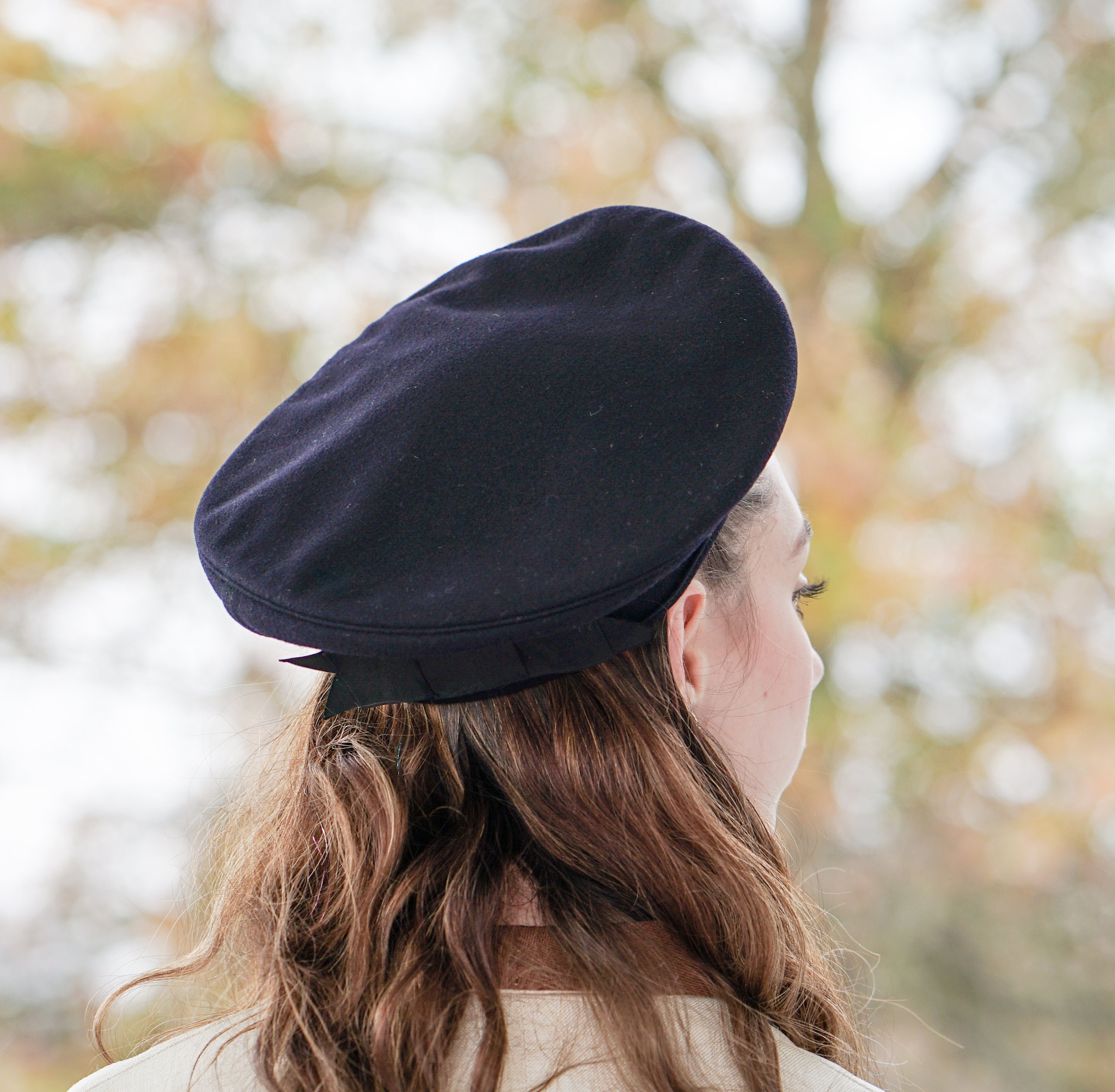 Vintage Wool Felt Beret Hat, 1940s-50s Hat, WWII US Military  display picture 1