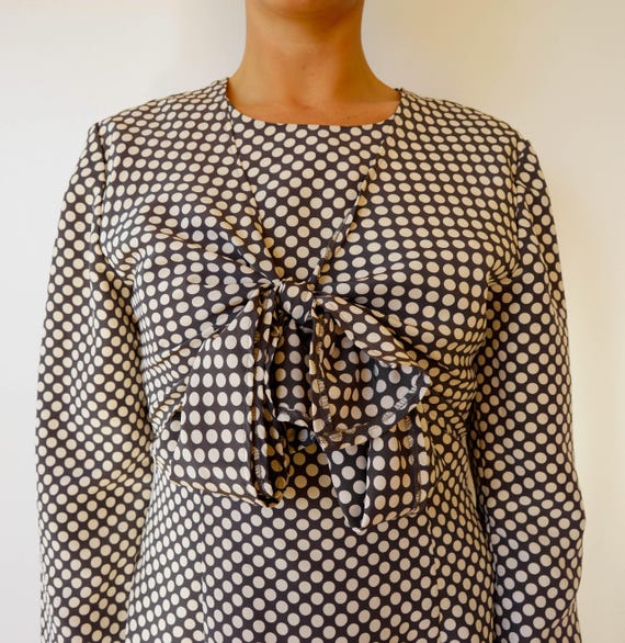 Free Shipping! Vintage Polka Dot Dress Size M, 19… - image 2