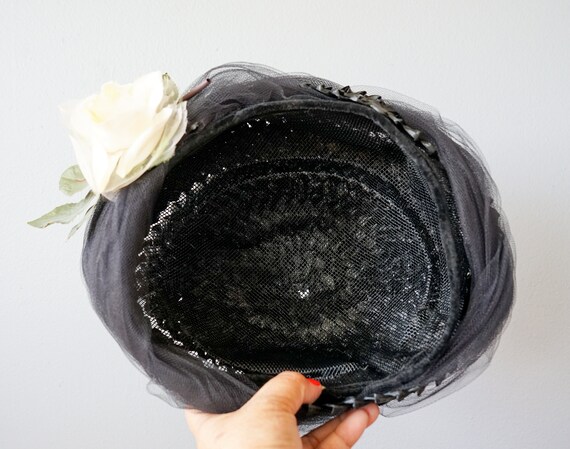 Vintage Floral Straw Cloche Hat, Vintage Hat, 195… - image 10