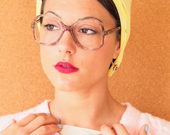 Vintage 70s Eyeglasses 1970s Oversize Glasses New Old Stock Frames Made In Hong Kong Eyeglass Multi Color/Brown/cute