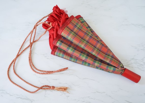 Vintage 1950s Novelty Umbrella Purse/ Reticule Wr… - image 6