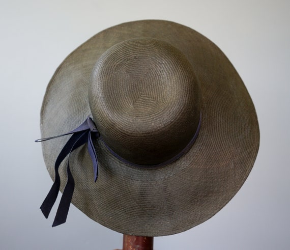 Vintage Straw Boater Hat, Wide Brim Hat, 1960s Ha… - image 9