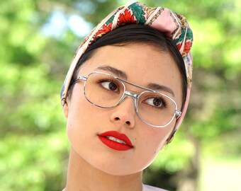 Vintage Aviator Eyeglasses 1990s/Glasses/New Old Stock/hipster/frames/silver  Eyeglass by Aden Made In Korea Aviator style