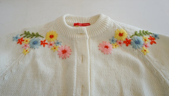 Vintage 1950s Embroidery Cardigan Size M, Women S… - image 7
