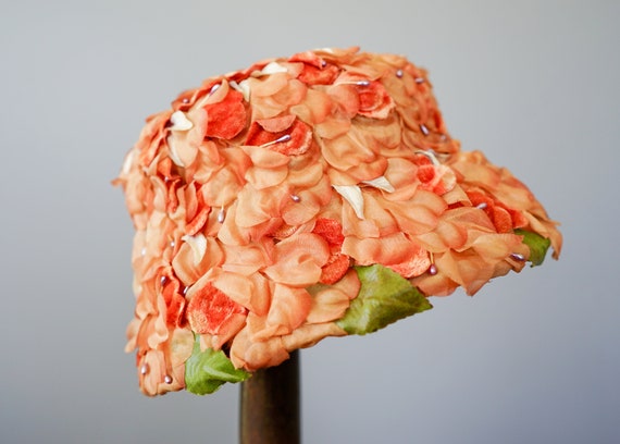 Vintage Floral Bucket Hat, Cloche Hat, Vintage Ha… - image 6