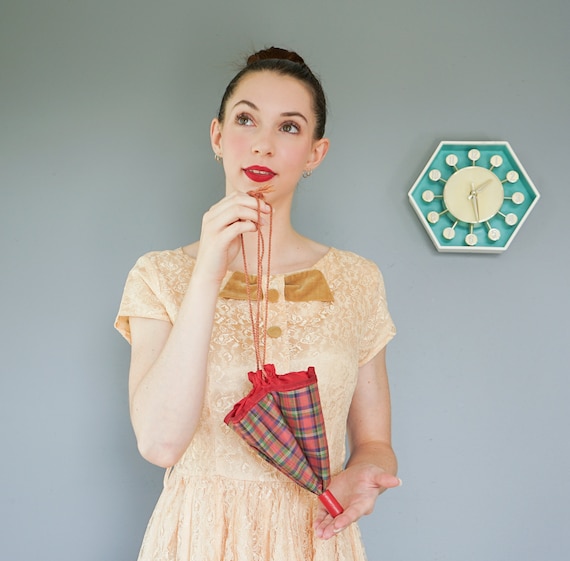 Vintage 1950s Novelty Umbrella Purse/ Reticule Wr… - image 3