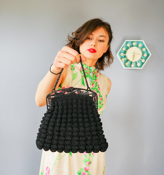 Vintage 1930s Crochet Plastic Frame Purse/ Vintag… - image 3