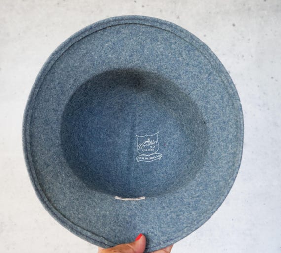 Vintage Feather Wool Felt Bucket Hat, 1960s-70s H… - image 9