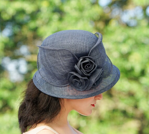 Vintage Straw Floral Bucket Hat, Vintage Church H… - image 4