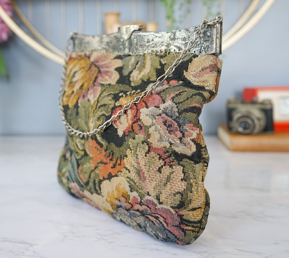 Vintage Floral Tapestry Ornate Frame Bag Jemco/ V… - image 8