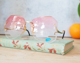 Lunettes de vue vintage des années 1970/Lunettes/New Old Stock/Système sans monture avec correction légère fabriquées à Taïwan