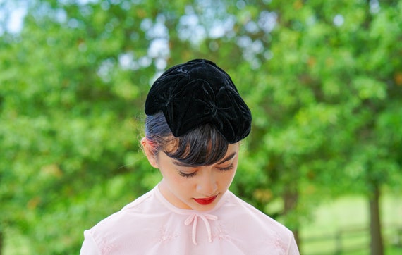 Vintage Bow Half hat, 1950s Hat, Vintage Headband… - image 1