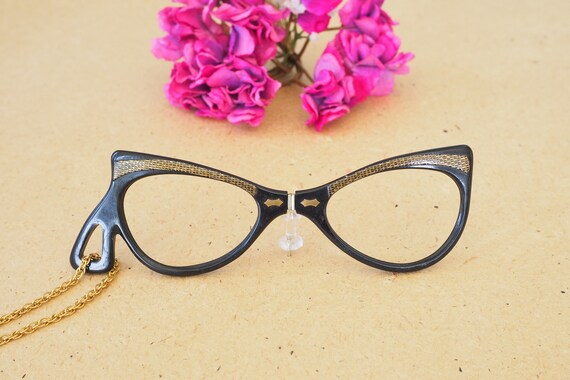 Vintage Eyeglass 1960s Longerette cateye glasses/… - image 5