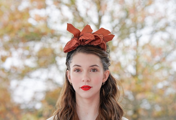 Vintage Bow Wool Felt Pillbox Hat New York Creation, Off-the  display picture 1