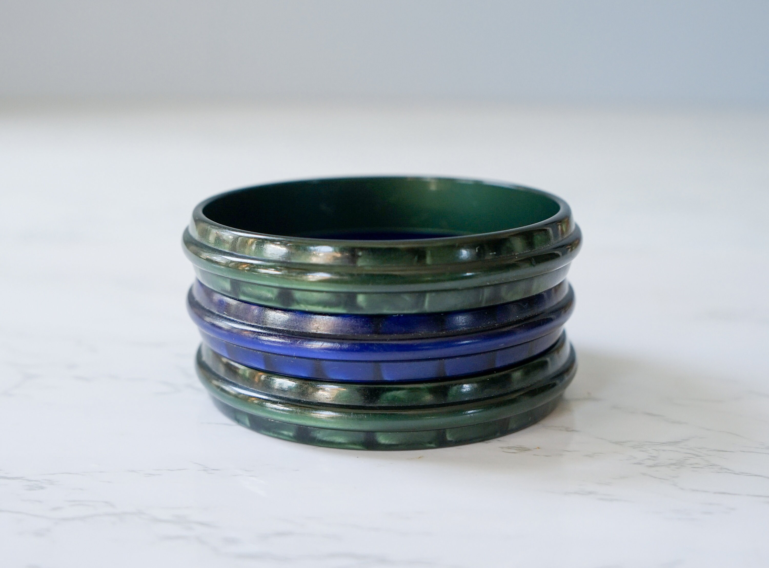 Vintage Plastic Bangles Stack Set of 3/ Vintage 1980s