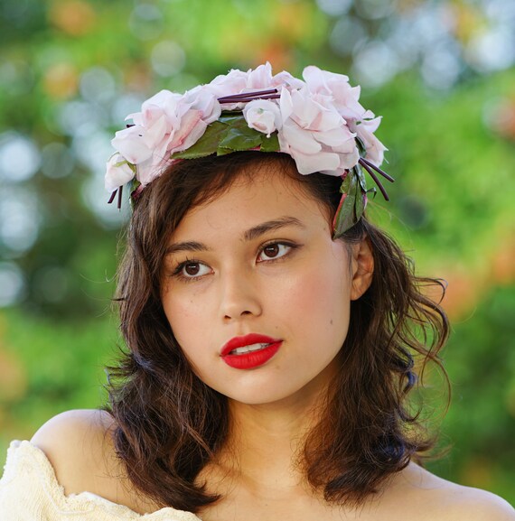 Vintage Floral Half Hat, 1950s Hat, Vintage Hat, … - image 4