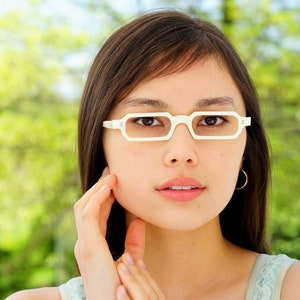 Vintage Eyeglass 1960s Reader Type frames Ivory Tone Frames New Old Stock Made In USA Very Cute