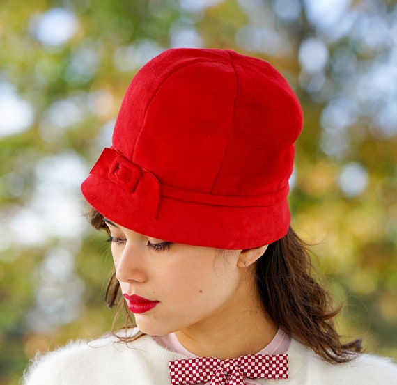 Vintage cloche angora & wool mod 1960\'s bucket hat Vintage Cloche Hat, Vintage Mod Hat, Bucket Hat, 1960s Hat  main image 2