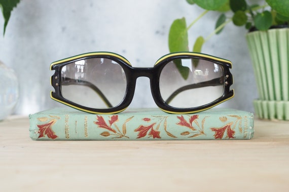Vintage Sunglasses 1970s Made in France Unusual Shape Multi 