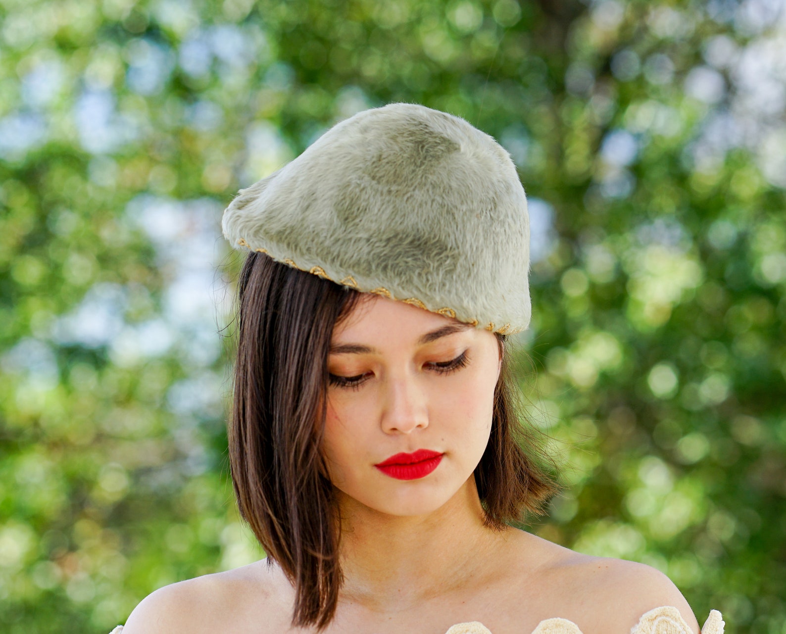 Vintage Fur Felt Half Hat Tilt Hat 1950s Hat Vintage Hat Etsy