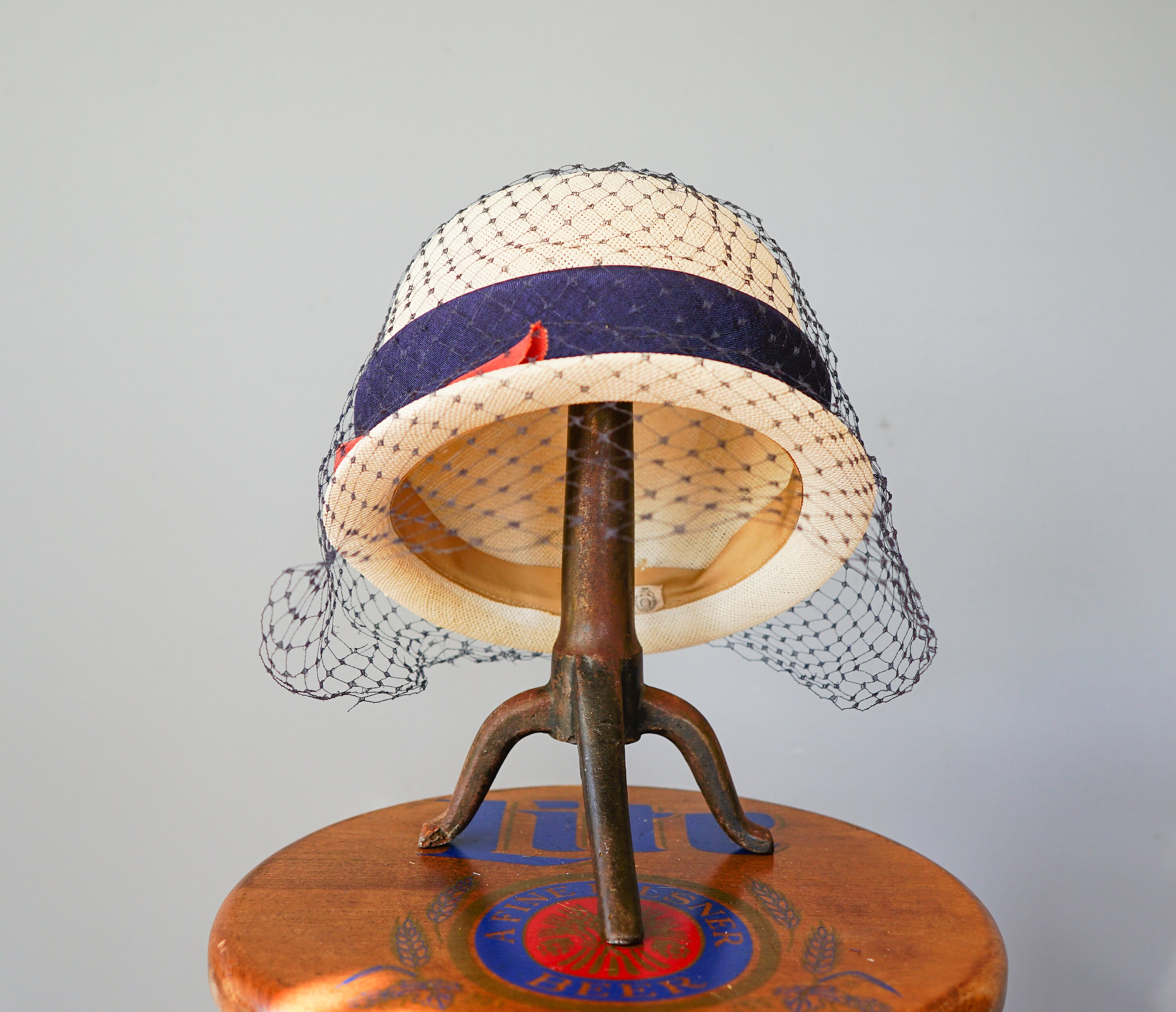 Vintage Straw Bucket Hat, Cloche Hat, 1950s-60s Hat, Vintage 