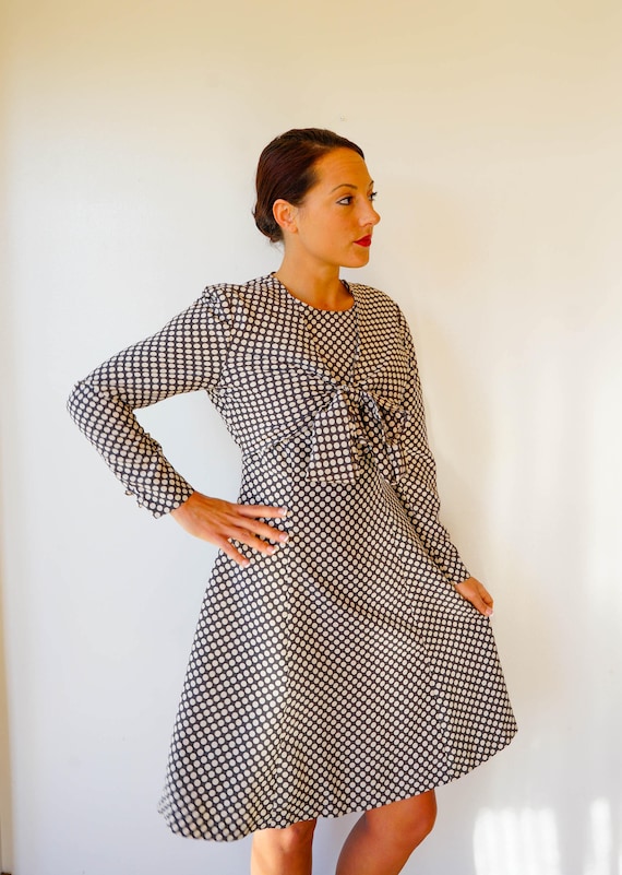 Free Shipping! Vintage Polka Dot Dress Size M, 19… - image 8