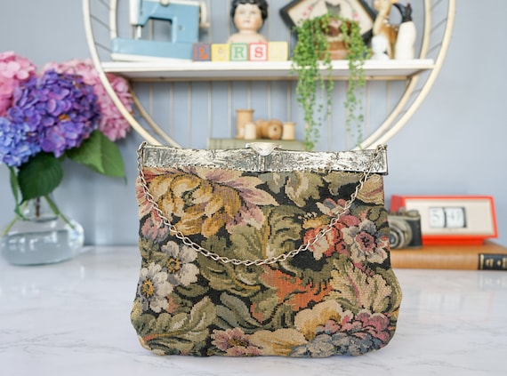 Vintage Floral Tapestry Ornate Frame Bag Jemco/ V… - image 5