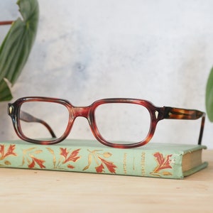 Vintage eyeglasses 1960&#39;s Glasses/frames/eyeglass/nerd/secretary Made In France New Old Stock brown tone oval