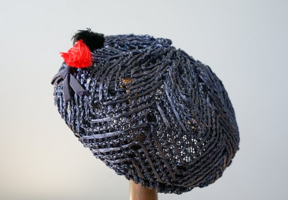 Vintage Straw Pillbox Hat, Vintage Hat, 1950-60s … - image 8