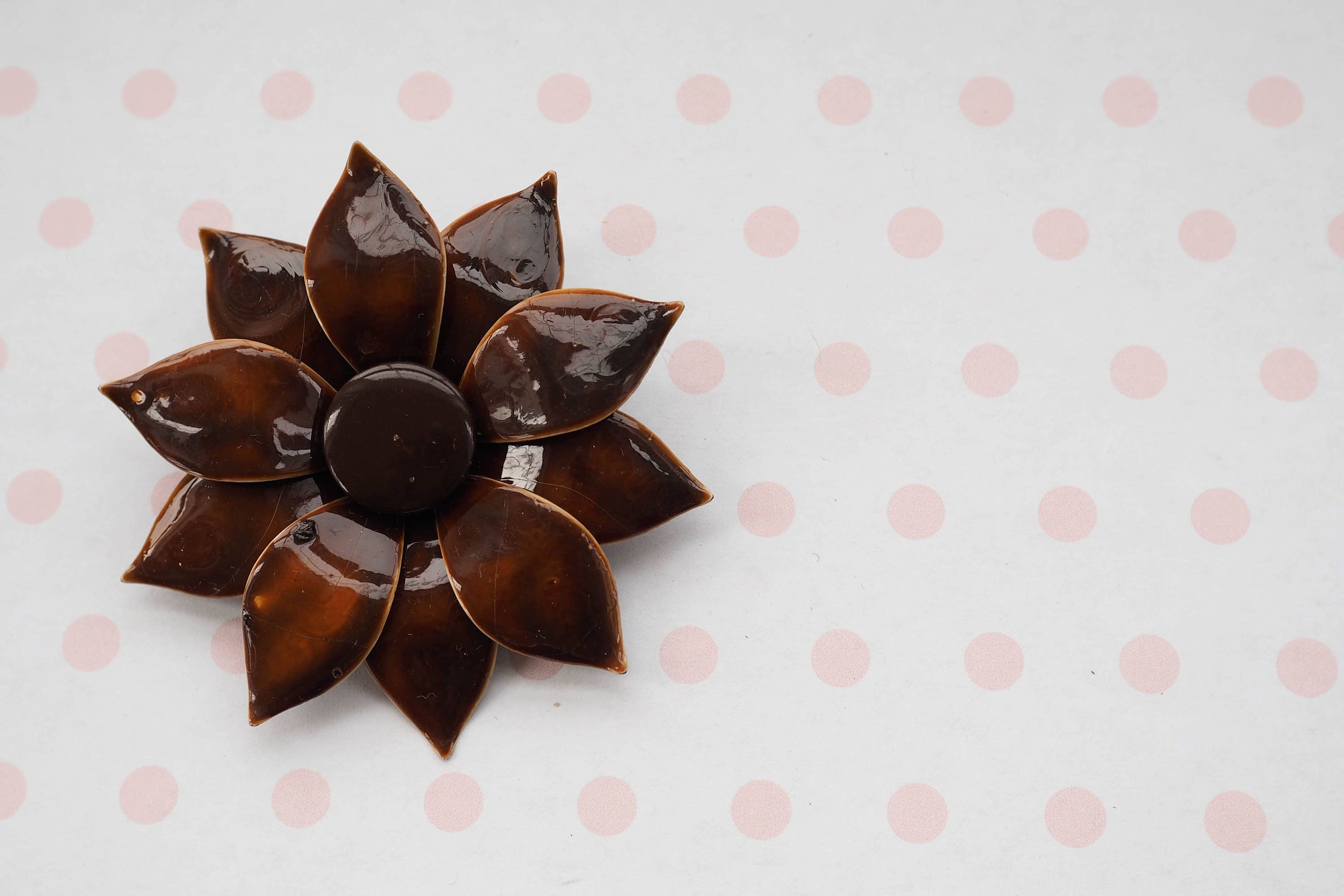 Vintage Floral Enamel Brooch, 1950s-60s Brooch, Vintage Jewelry, Midcentury Retro Pin, Costume Jewelry, Flower Power, Cottagecore Jewelry