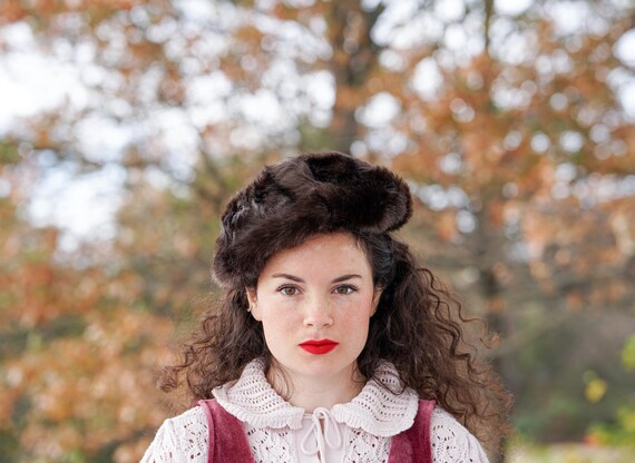 Vintage Faux Fur Beret Hat With Tag, 1950s-60s Hat, Vintage  display picture 2