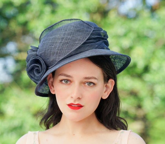 Vintage Straw Floral Bucket Hat, Vintage Church H… - image 2