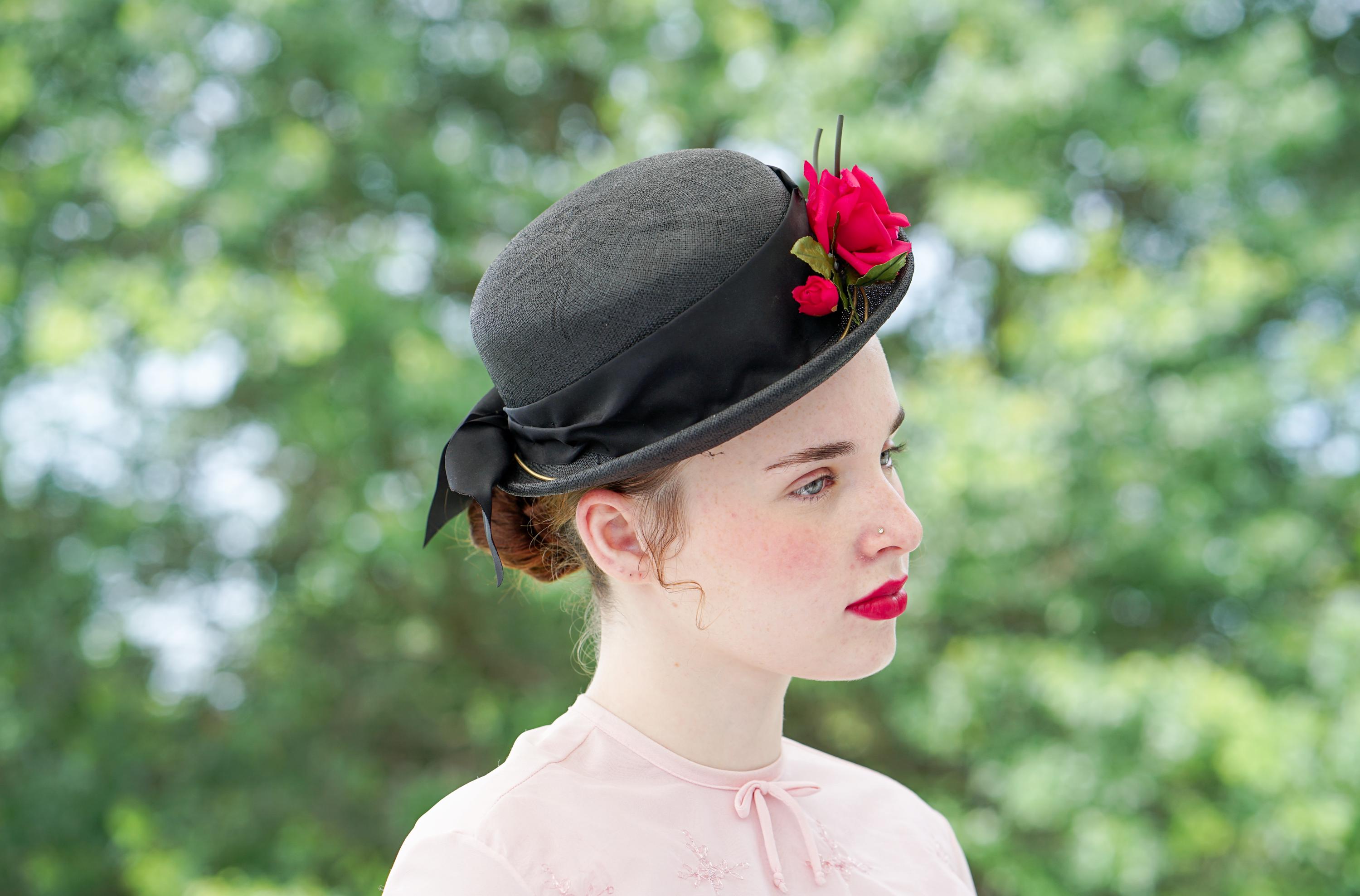Rare Retro Vintage Handmade Women Hat Vintage Feather Wool Felt Bucket Hat, 1960s-70s Hat, Fall  main image 4
