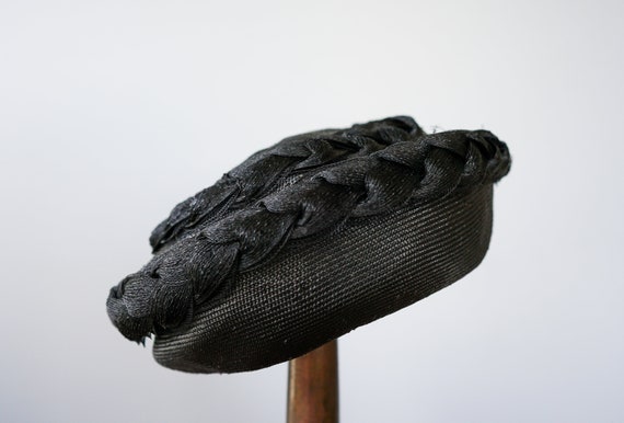 Vintage Straw Pillbox Hat, 1950s-60s Hat, Vintage… - image 6