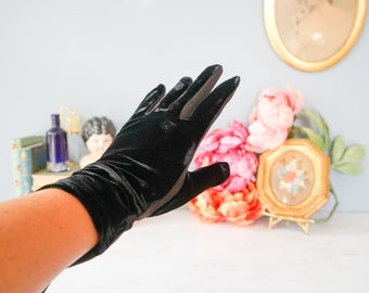 Gants vintage femme en velours noir Fownes/ gants des années 1950-60/ gants vintage/ gants de soirée/ gants femme/ gants habillés/ accessoire vintage