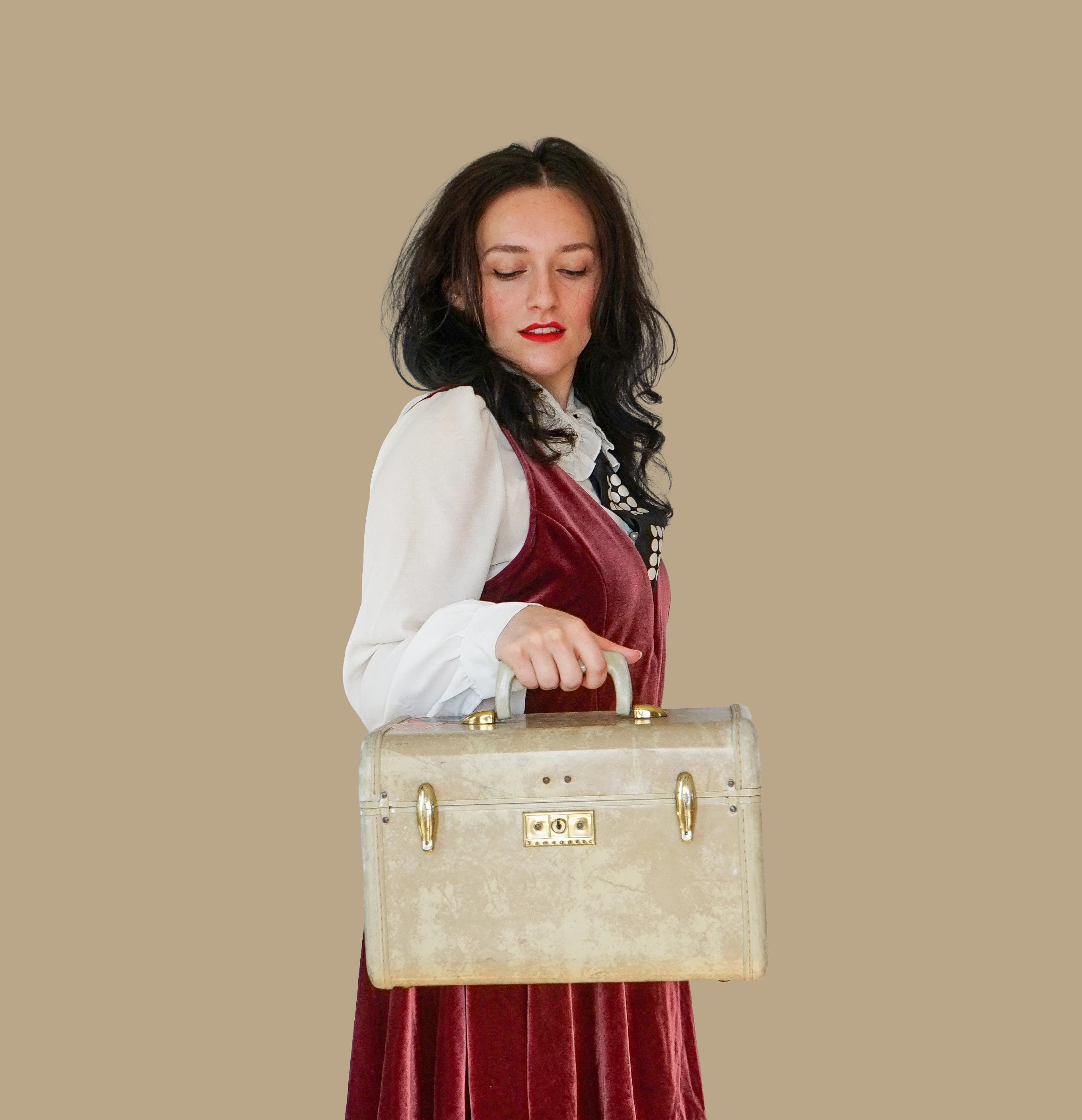 Vintage Samsonite Train Case/ 1950s-60s Luggage/ Cosmetic Vanity