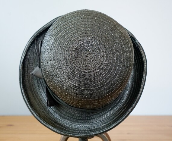 Vintage Straw Breton Hat, Women Bowler Hat, Vinta… - image 9