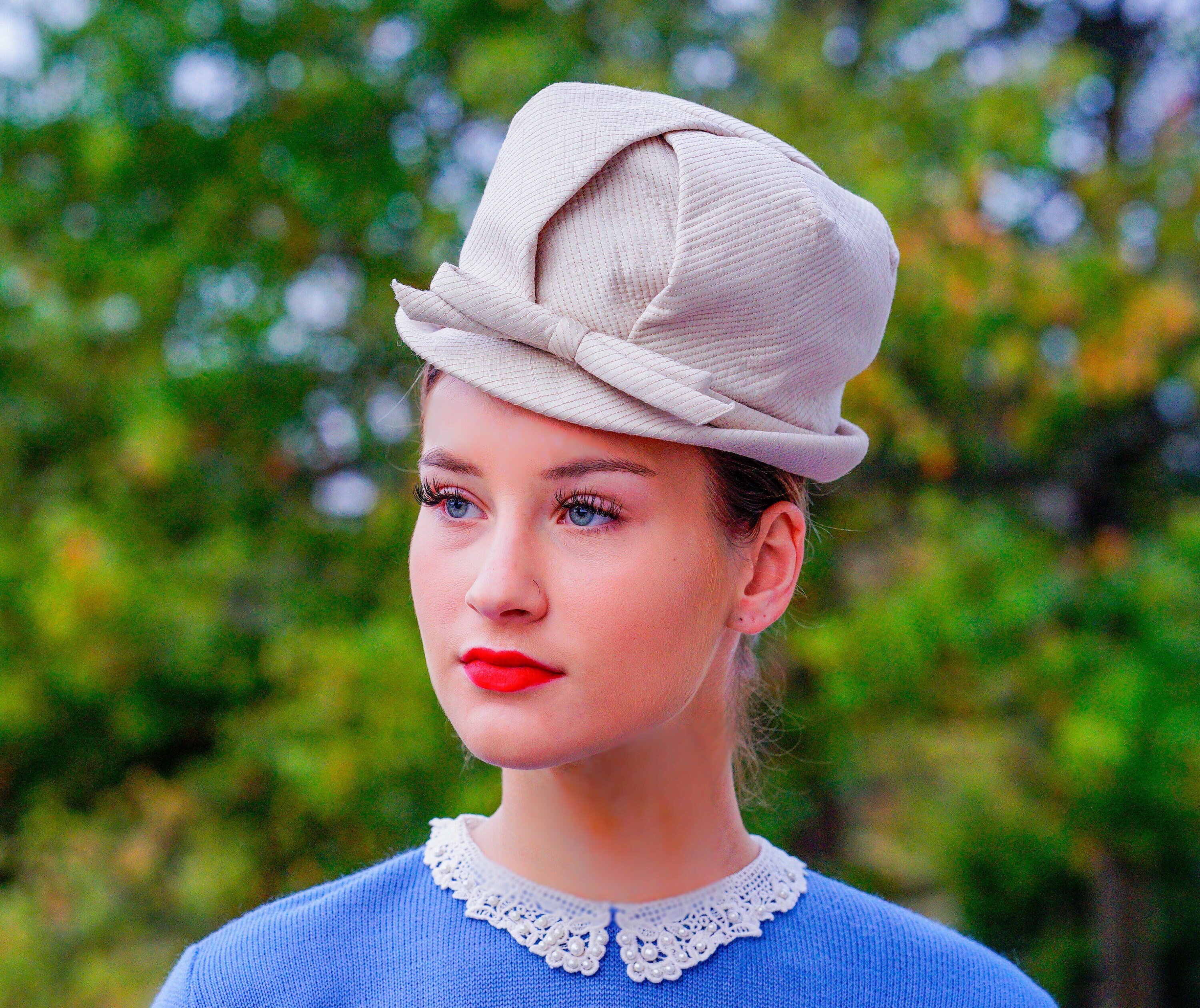 Vintage Quilt Fabric Cloche Hat Bucket 