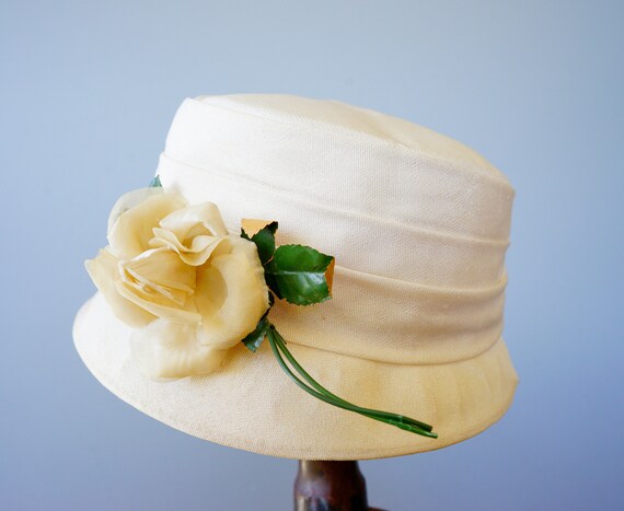 Vintage Floral Bucket Hat, 1950s-60s Hat, Cloche … - image 7